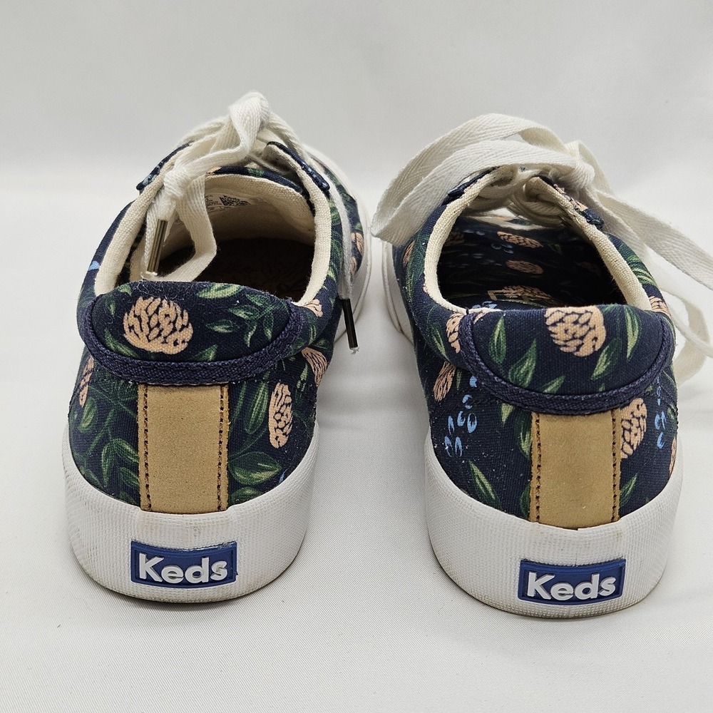 Keds x Rifle Paper Co Women's‎ Size 7.5 Sneakers Blue Peonies Floral Print Shoes - Picture 7 of 12